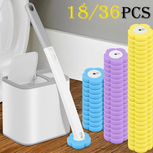 18/36Pcs Toilet Brush With Disposable