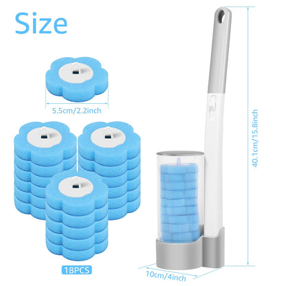 18/36Pcs Toilet Brush With Disposable