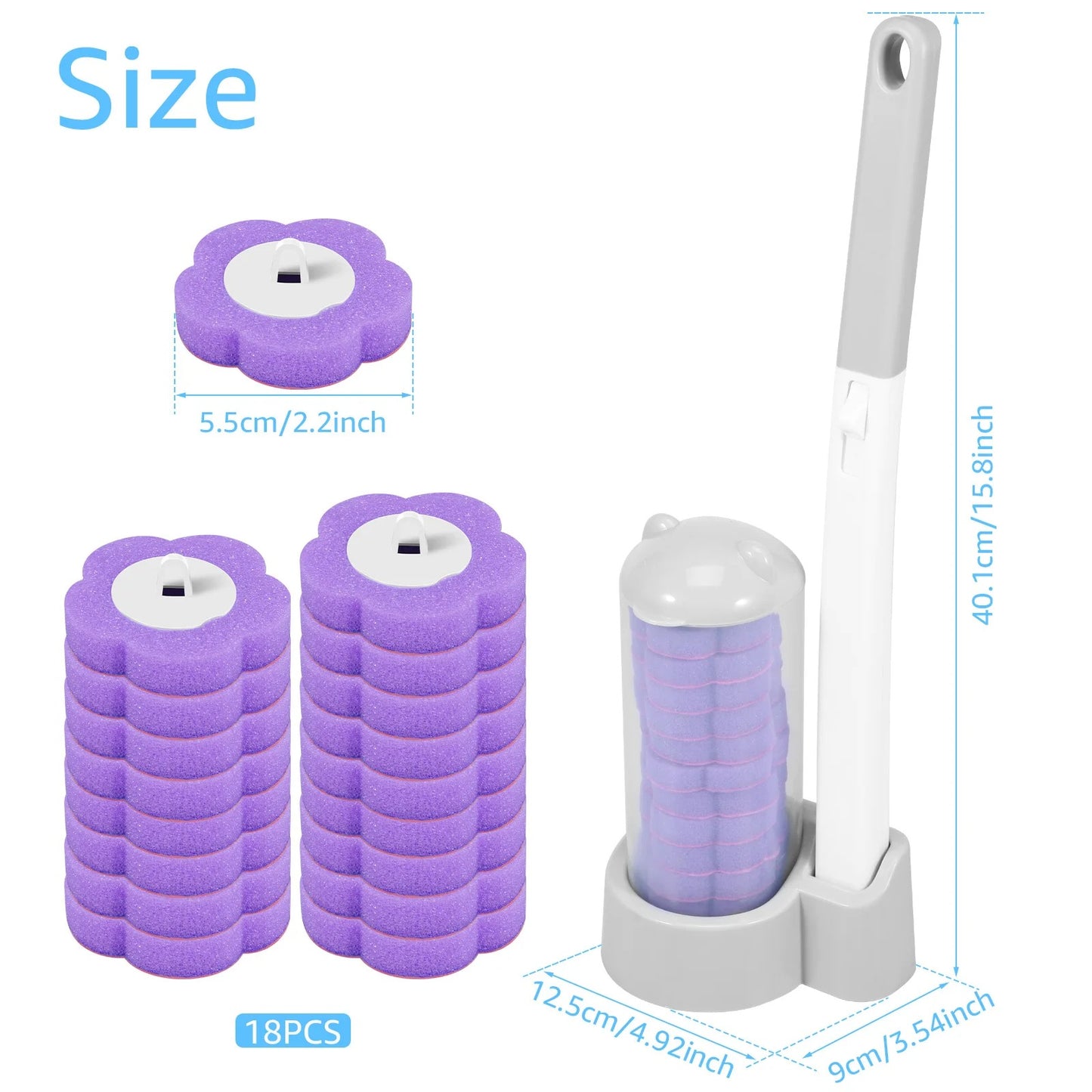 18/36Pcs Toilet Brush With Disposable